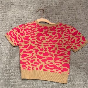 Kids Pink and Tan Leopard Print Top